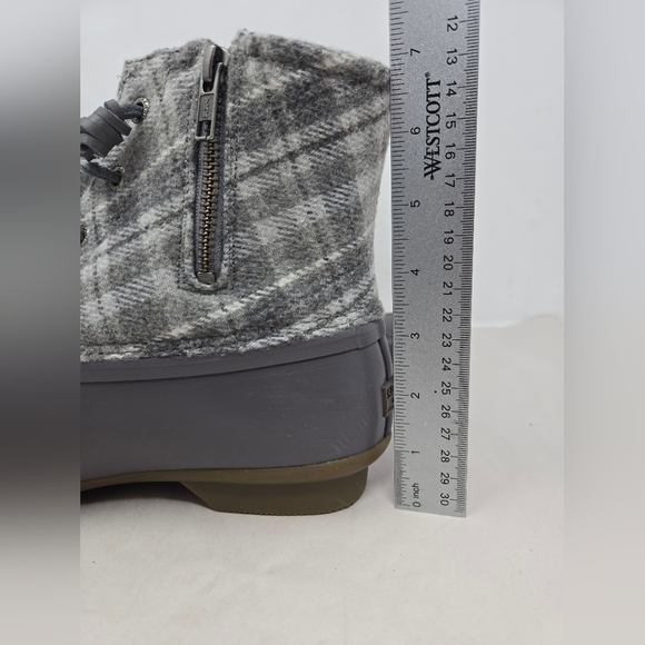 Sperry Top-sider Womens Saltwater Plaid Wool Blend Duck Boots Sz 9.5 Waterproof - Picture 11 of 16